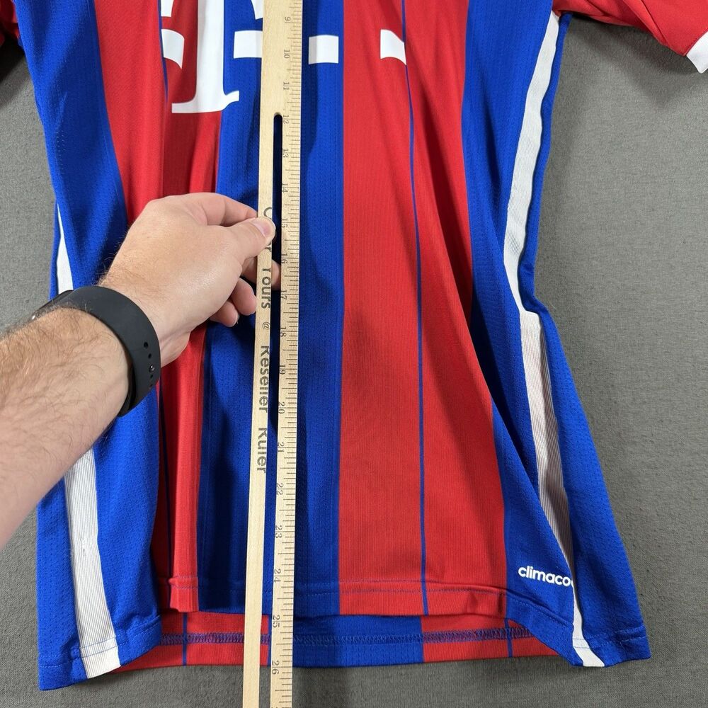 FC Bayern Munich Jersey Mens Small Red Blue Climacool Soccer Shirt Kit Blank - Picture 5 of 7